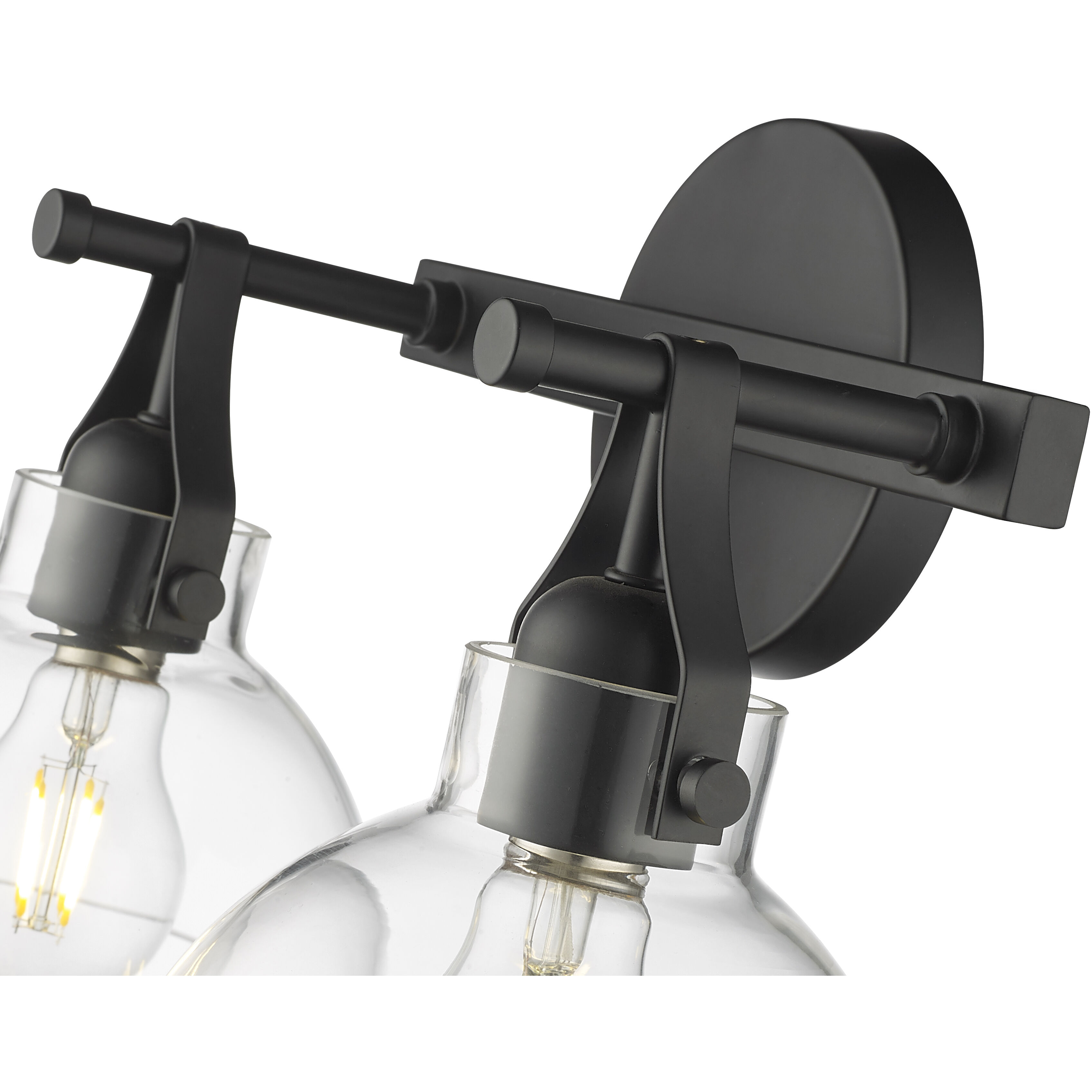 None 2 Light 14.5 inch Matte Black Bathroom Vanity Light Wall Light